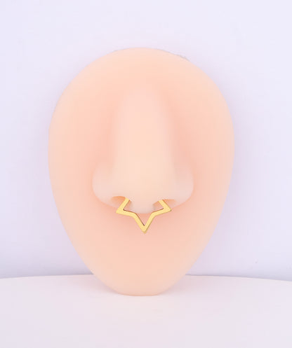 Titanium Simple Star Clicker Hoop - OumoJewelry