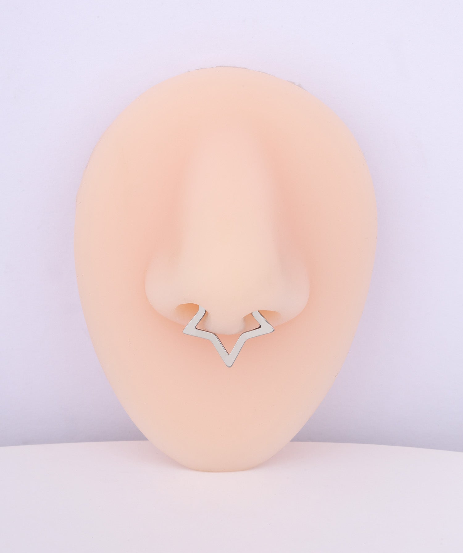 Titanium Simple Star Clicker Hoop - OumoJewelry