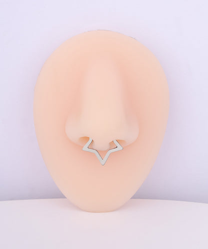 Titanium Simple Star Clicker Hoop - OumoJewelry