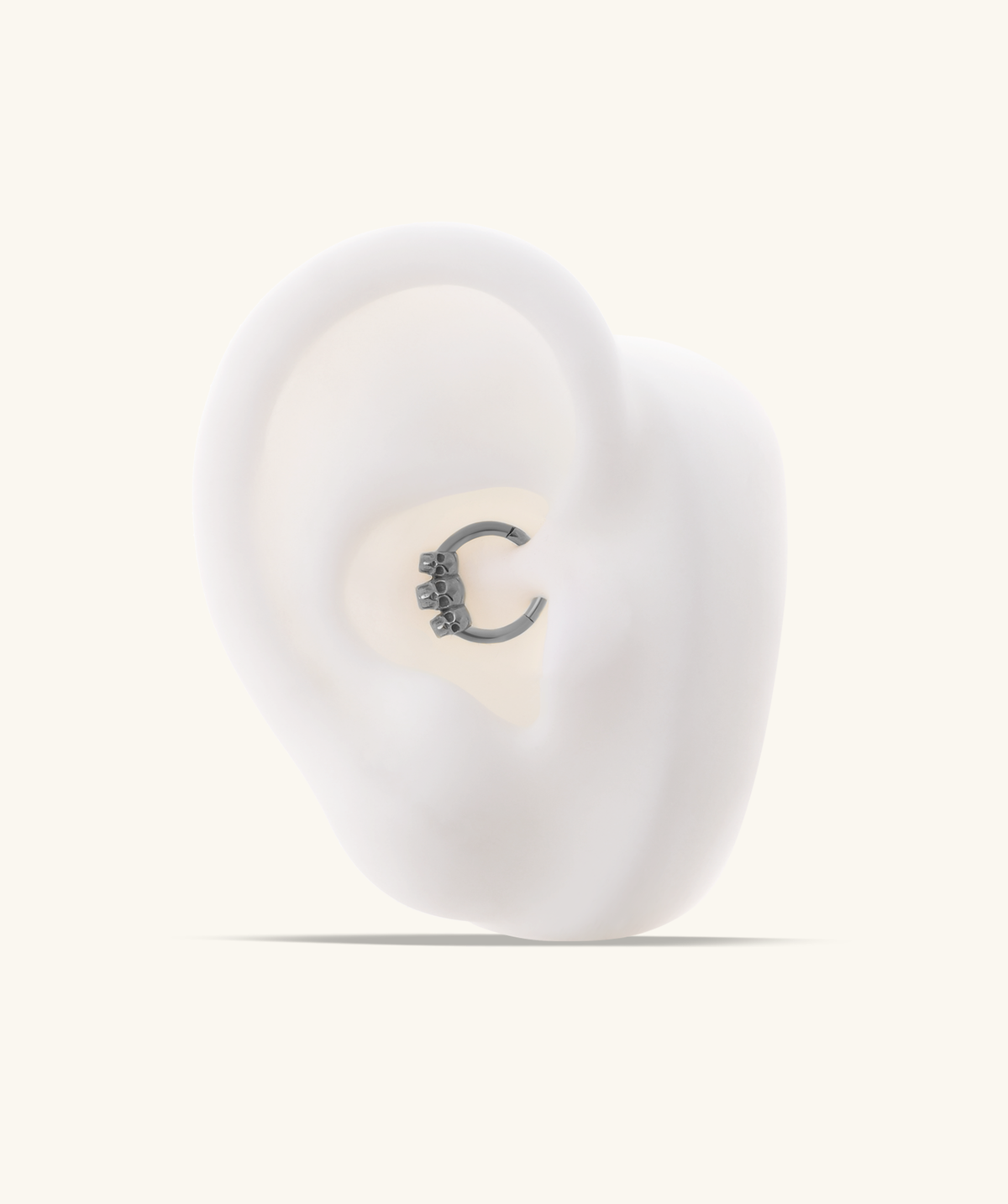 Skull Clicker Hoop - Stainless Steel - Daith, Septum - Oumo Jewelry
