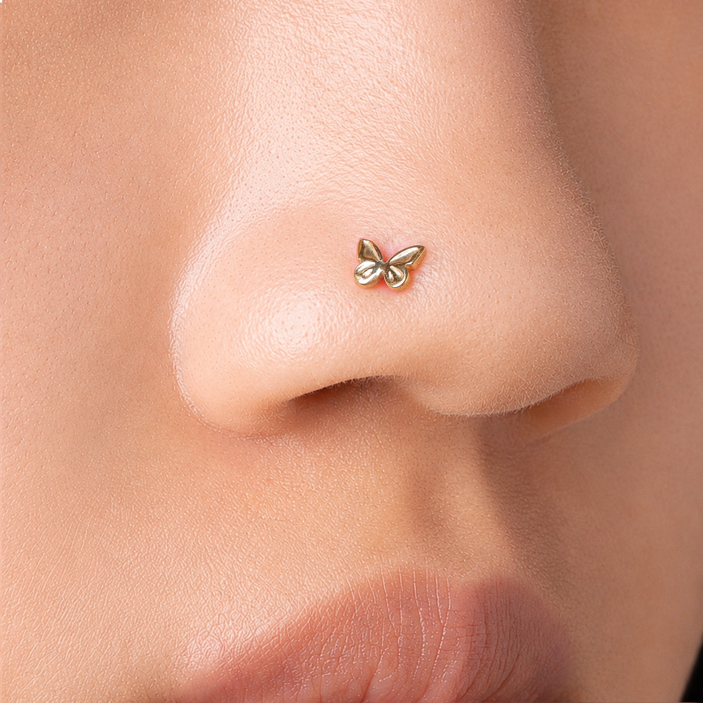 Titanium Noel Butterfly Nose Stud