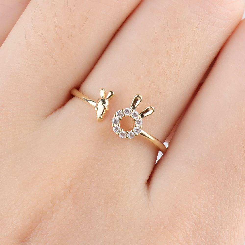 🐰🥕Rabbit &amp; Carrot Ring - OhmoJewelry