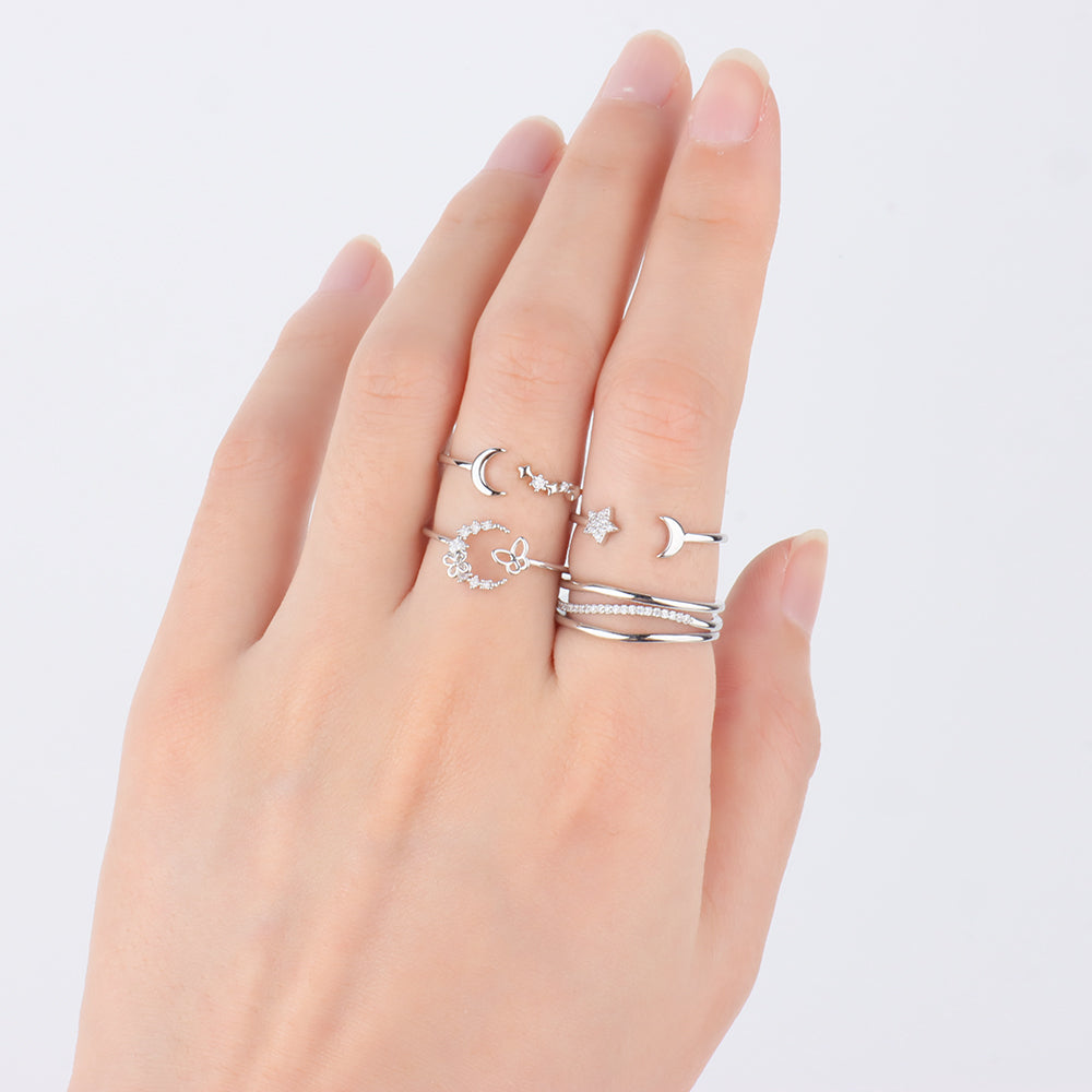 Moon &amp; Star Ring - OhmoJewelry