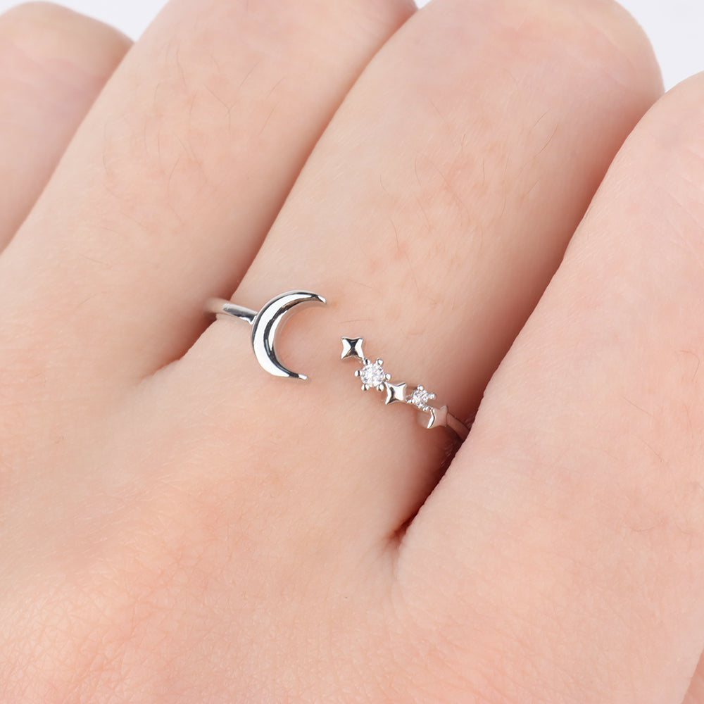 Moon &amp; Star Ring - OhmoJewelry