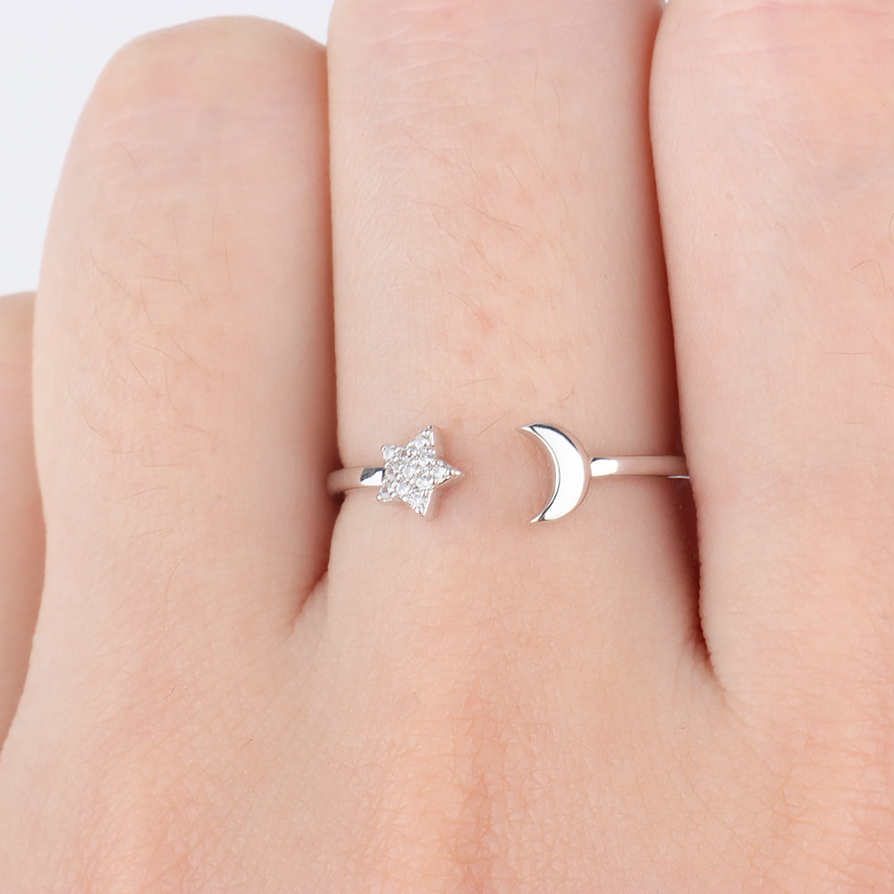 Star Moon Ring - OhmoJewelry