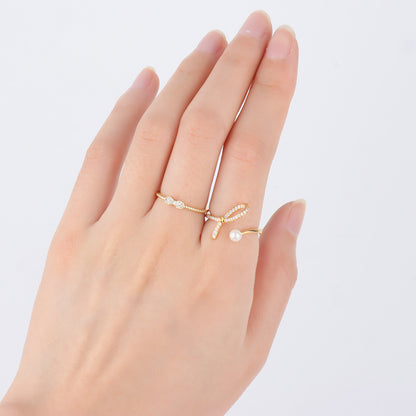 Sparkling Bow Ring - OhmoJewelry