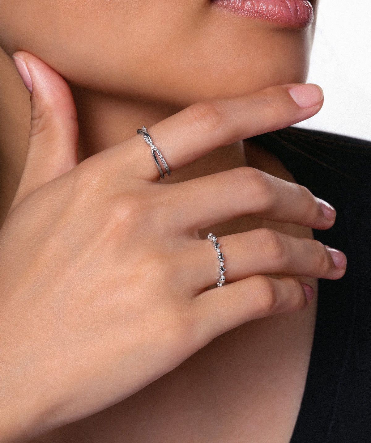 Pearly Heart Ring - Brass - Oumo Jewelry
