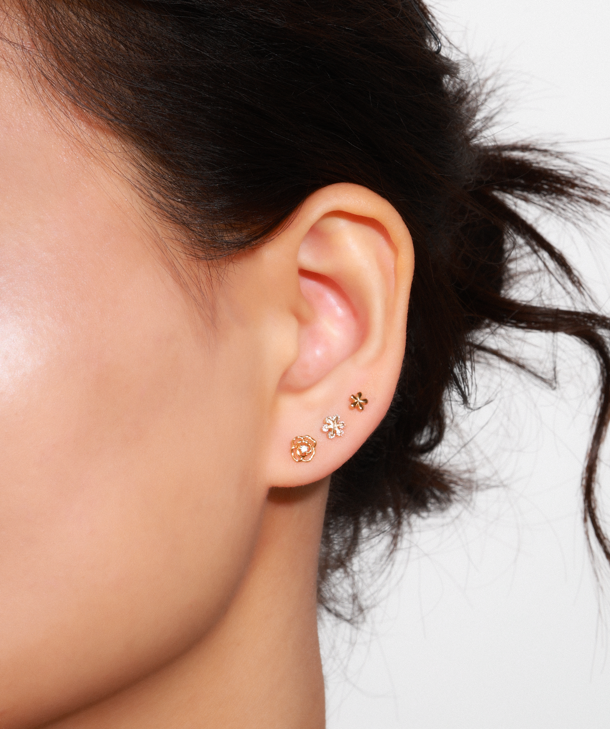 Bloom Flower Earrings Set - Stainless Steel - Oumo Jewelry