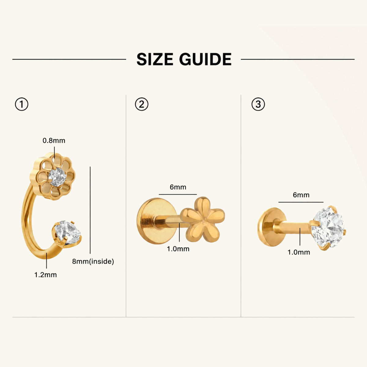 Titanium Nuria Ear Stack Set