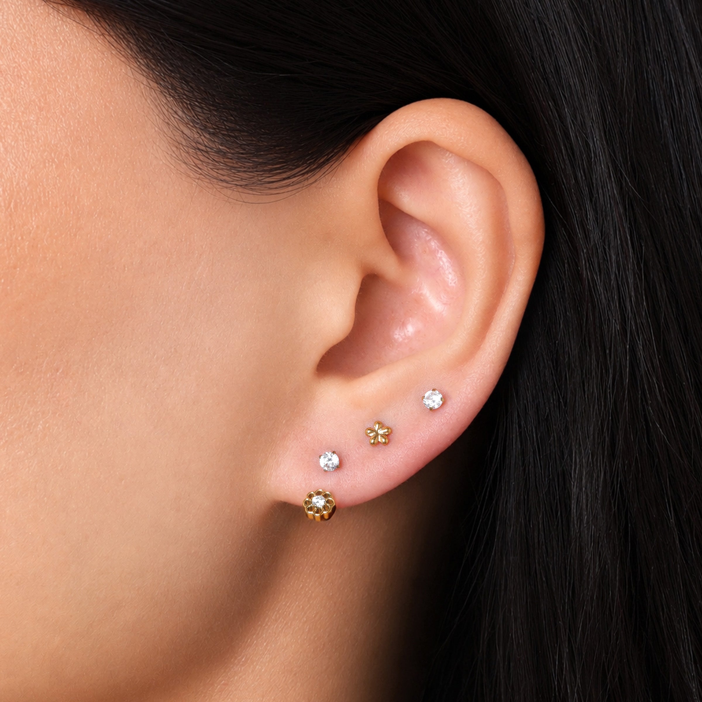 Titanium Nuria Ear Stack Set