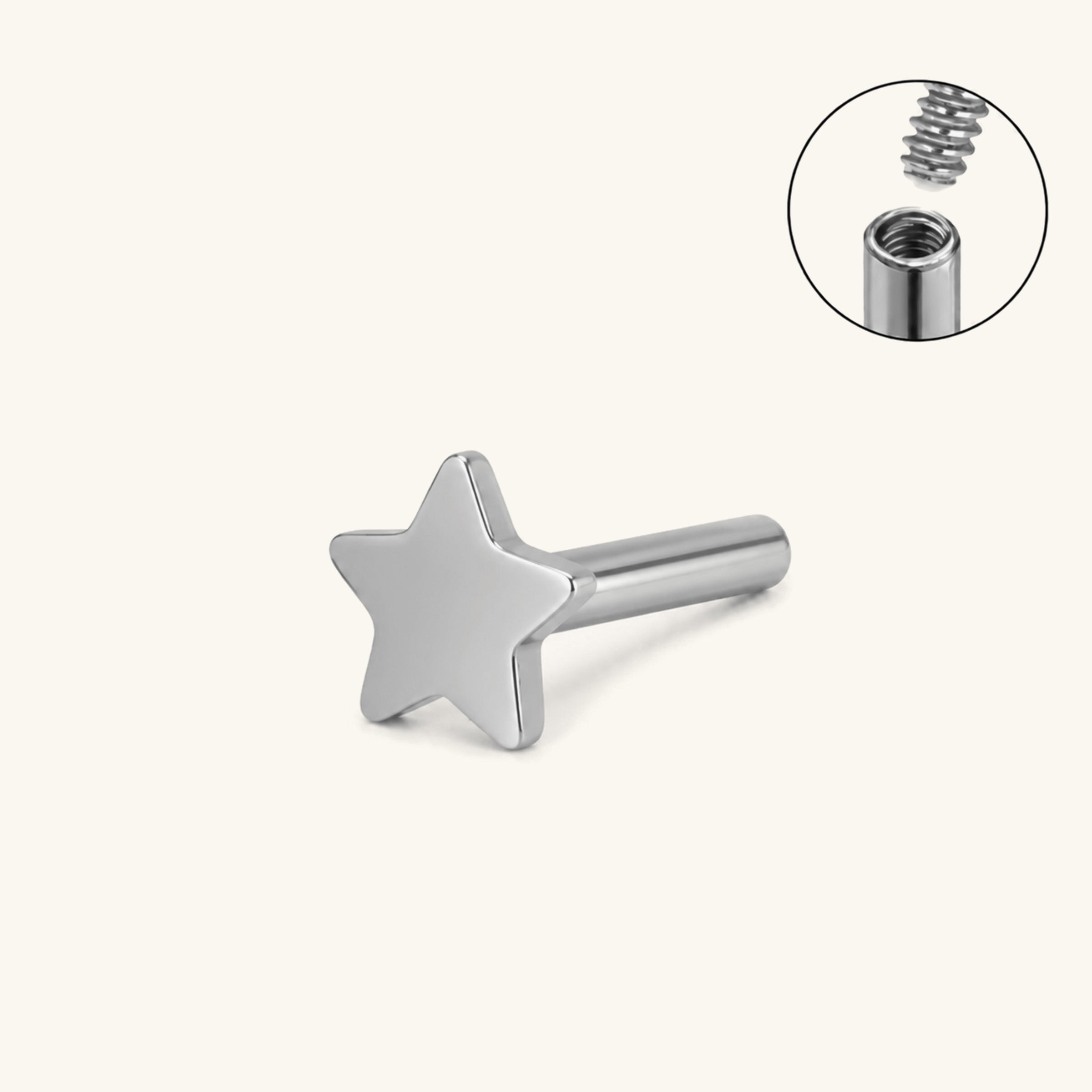 Star Internal Threaded Flat Back Post (Titanium)