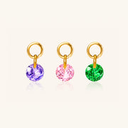 Single Round CZ Charm Drop