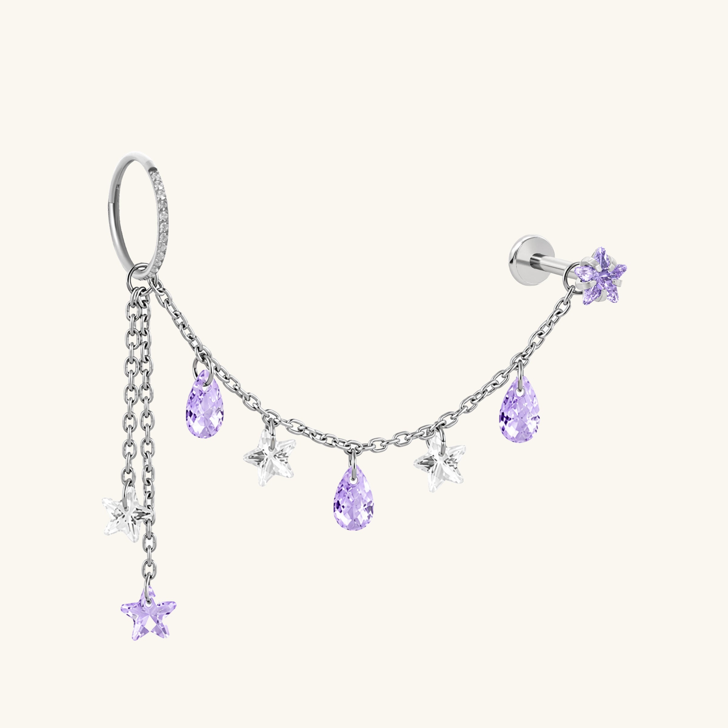 Titanium Alina Star Chain Drop