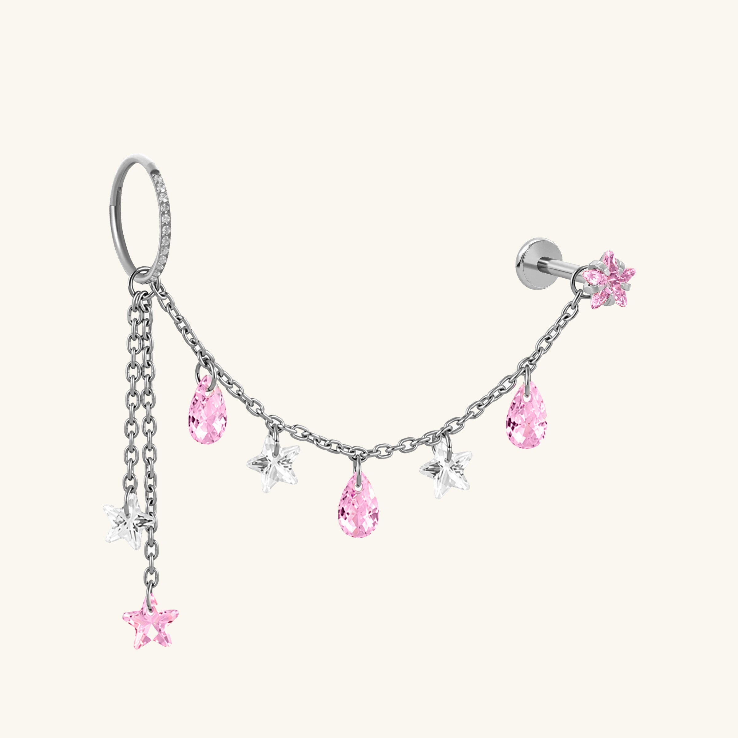 Titanium Alina Star Chain Drop