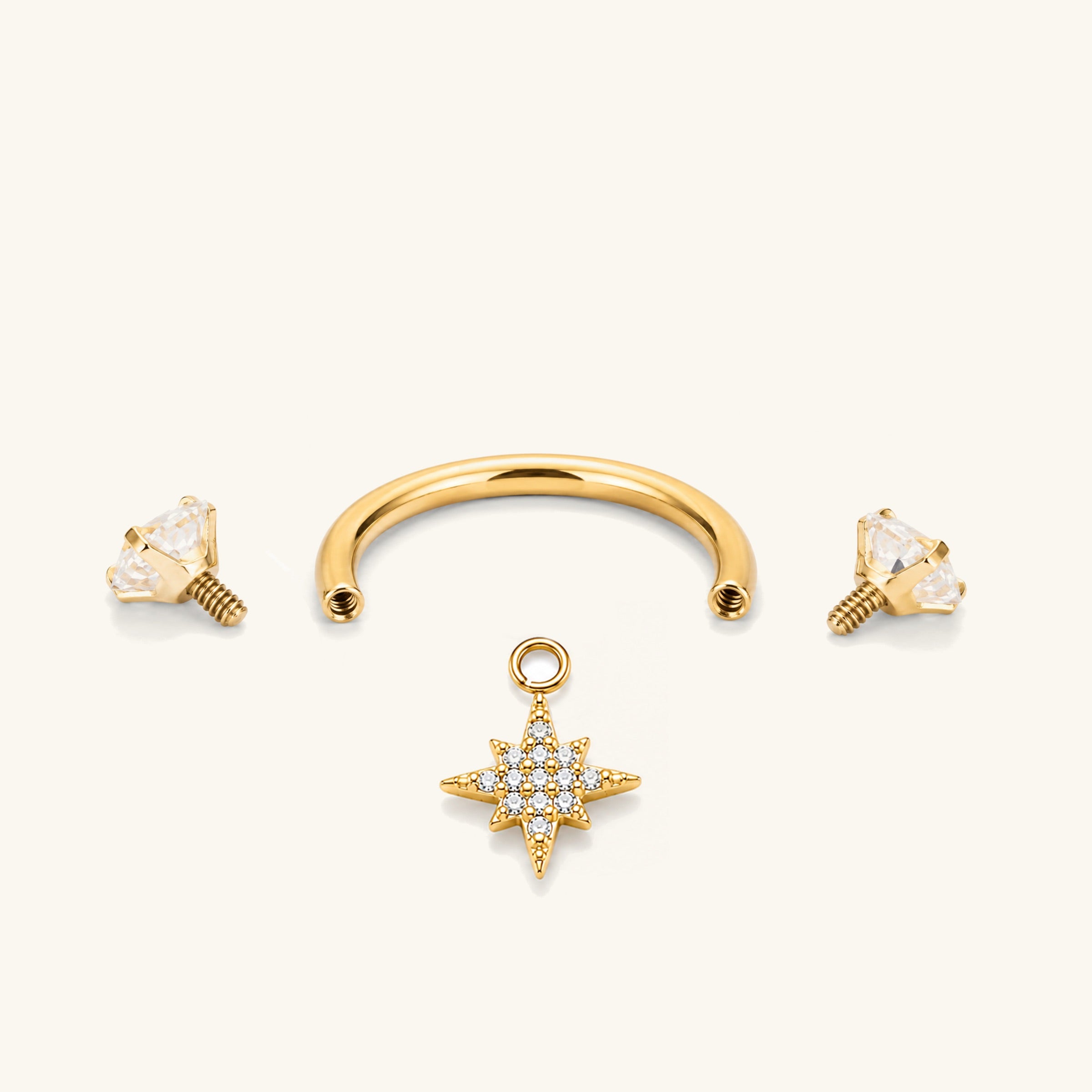 Starlet Drop Horseshoe Ring