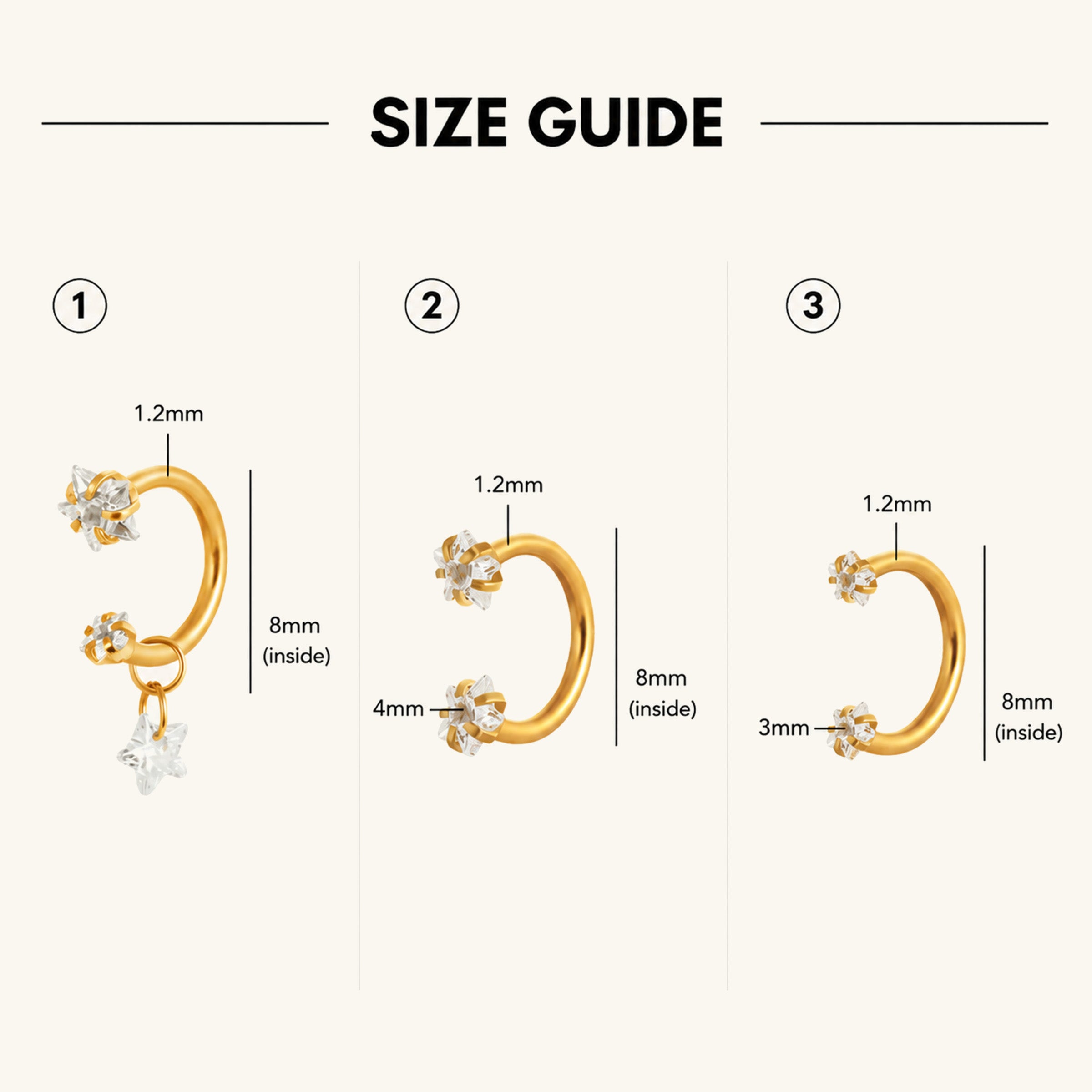 Starry Horseshoe Ring Set