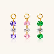 Three Round CZ Charm Drop