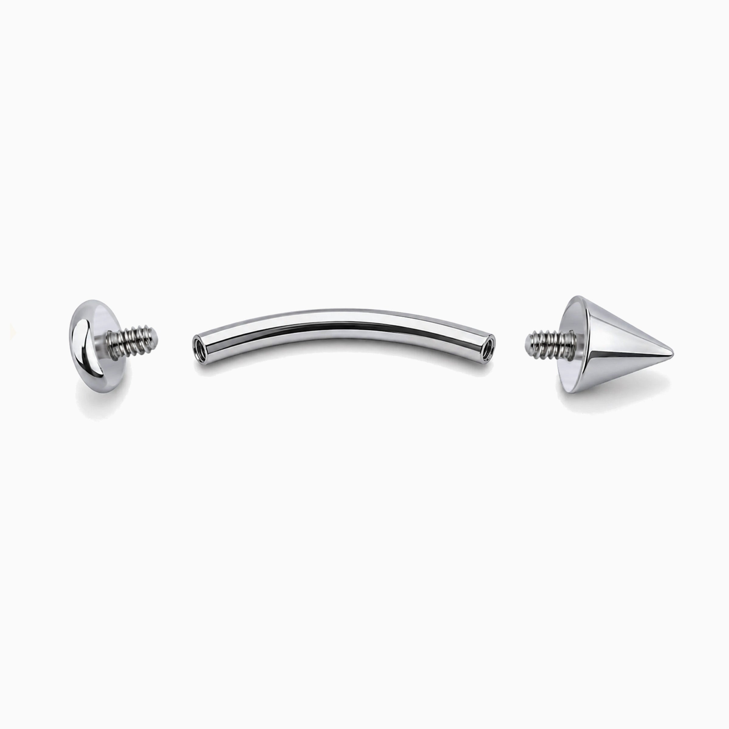 Titanium Cone Flatback Curved Barbell