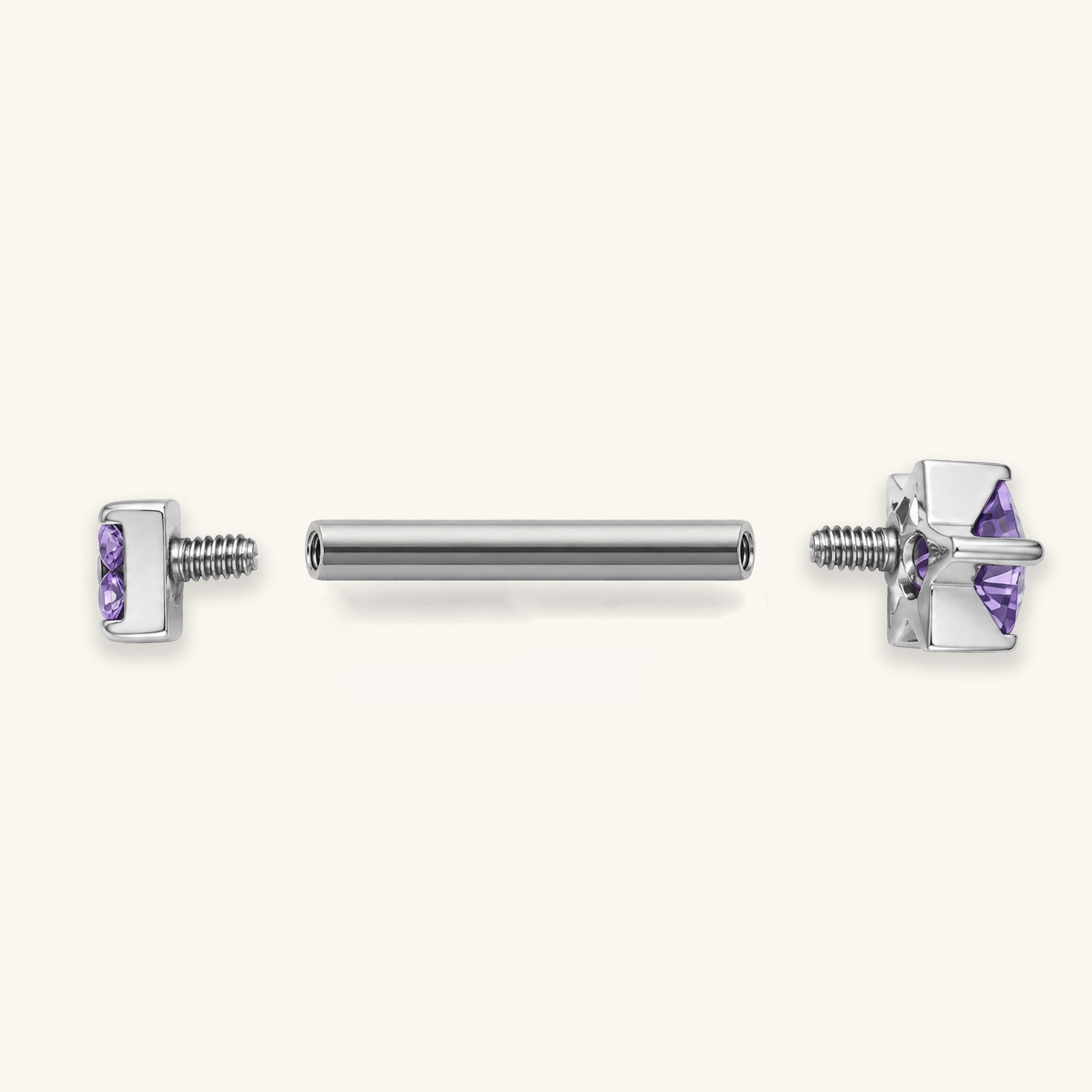 Titanium Star & Flower Reversible Stud