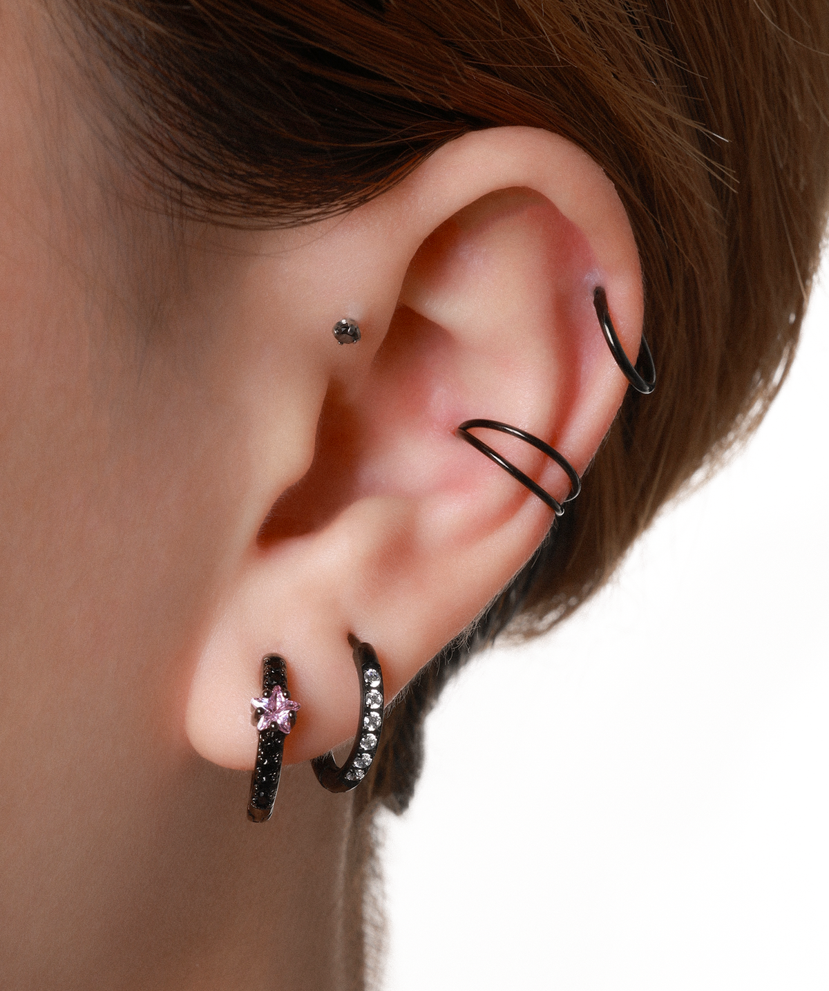 Starry Hoop - Brass - Lobe - Oumo Jewelry