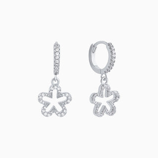Sparkling Hollow Flower Drops - OhmoJewelry