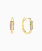Lock Hoop Earrings - Brass - Oumo Jewelry