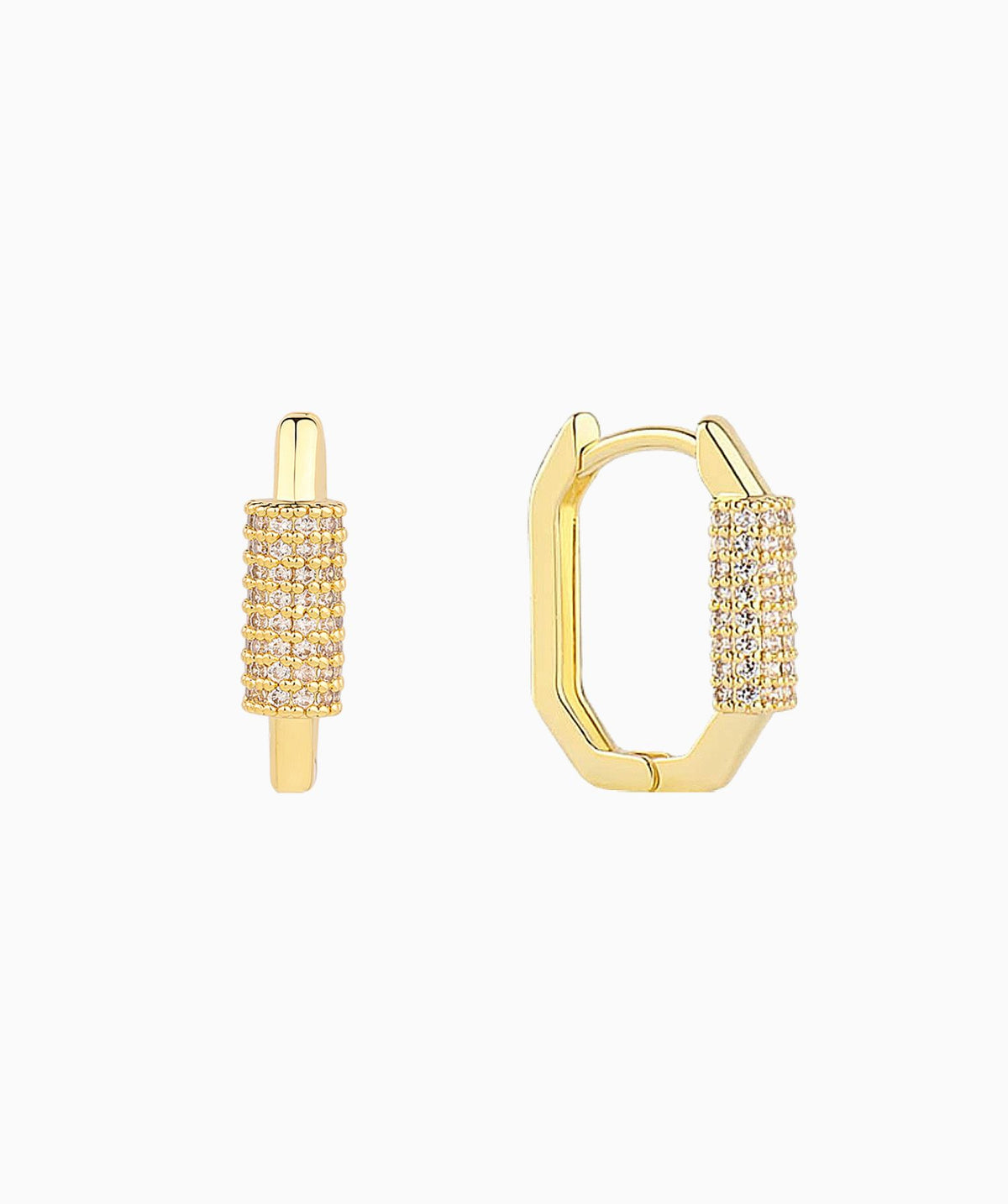 Lock Hoop Earrings - Brass - Oumo Jewelry