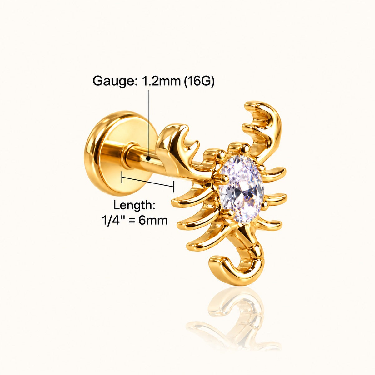 Titanium Scorpio Stud - OumoJewelry