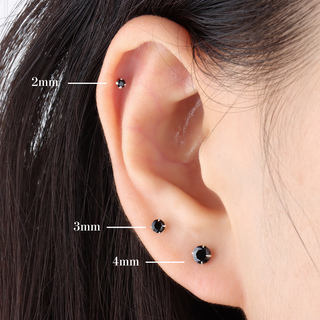 Eternal Black Gemstone Stud - OhmoJewelry