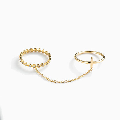 Double Chain Ring - OhmoJewelry