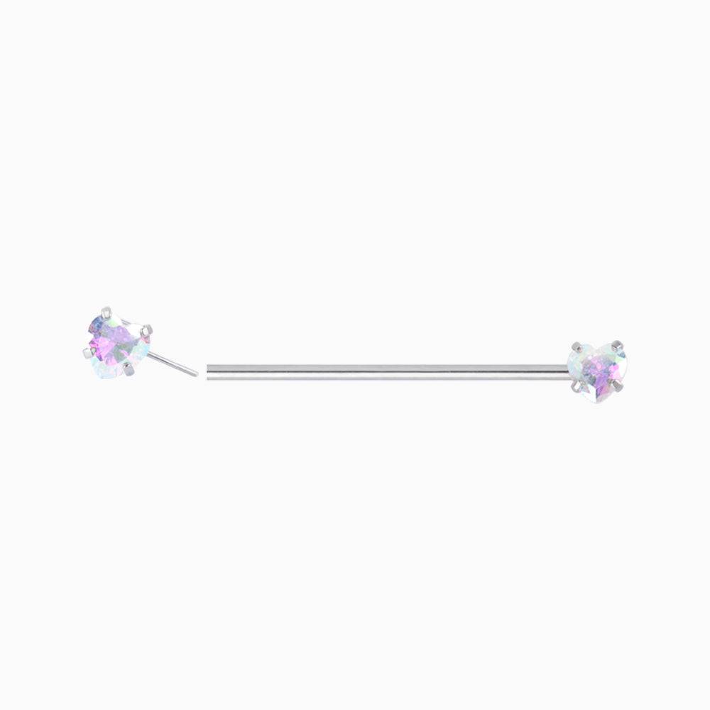 Hearts Industrial Barbell - OhmoJewelry