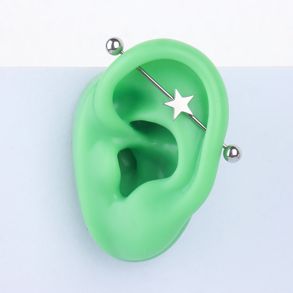 Star Industrial Piercing - Stainless Steel - Industrial - Oumo Jewelry