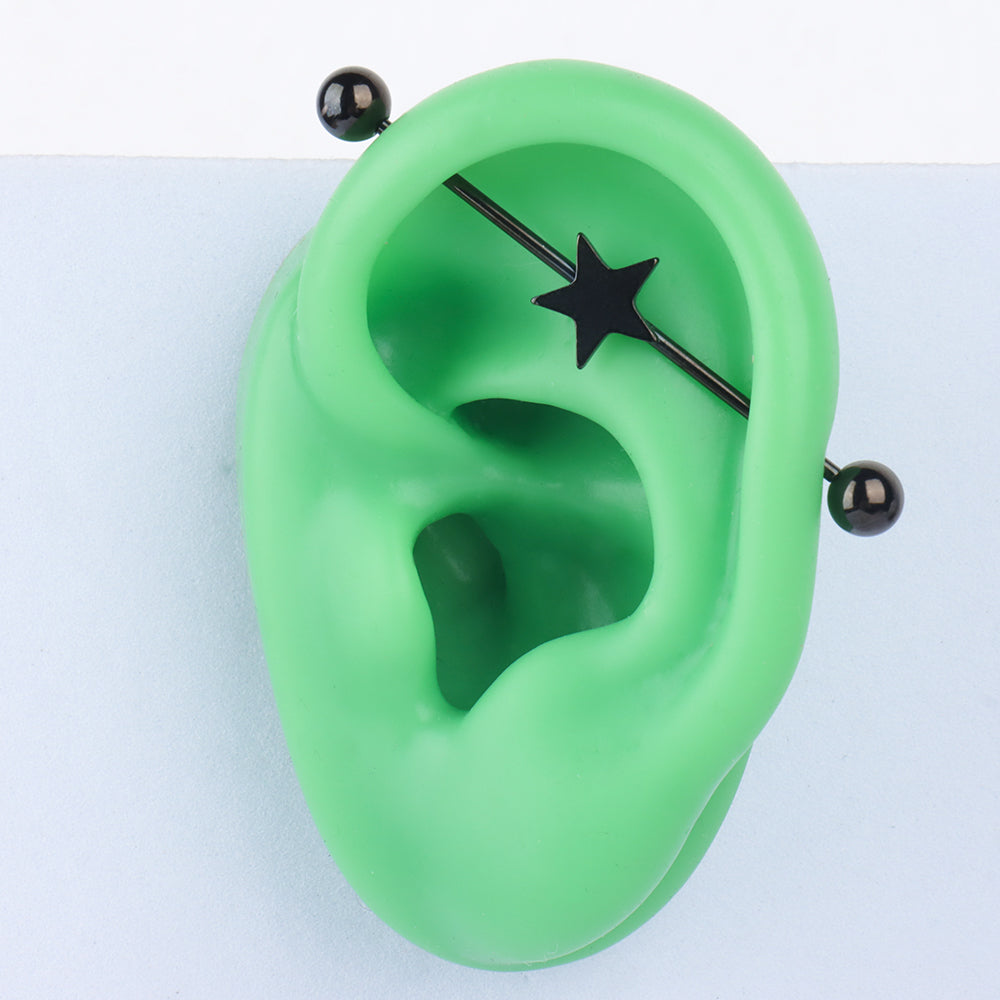 Star Industrial Piercing - Stainless Steel - Industrial - Oumo Jewelry