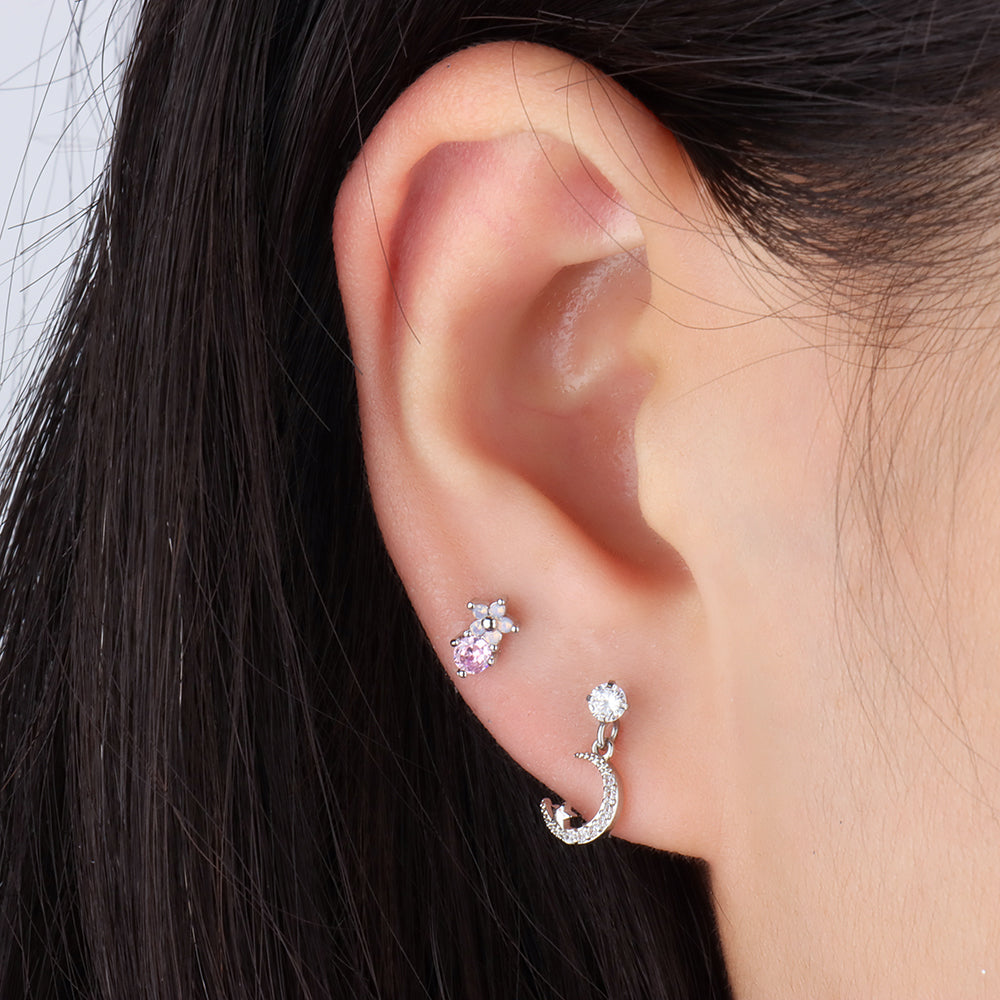 Sweet Dream Flower Stud - Stainless Steel - Upper Lobe, Helix - Oumo Jewelry