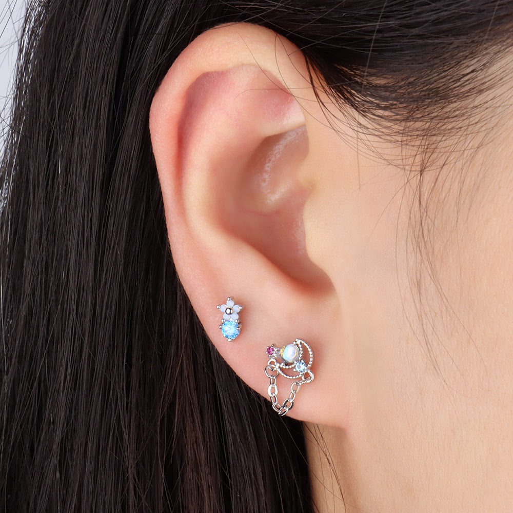 Sweet Dream Flower Stud - Stainless Steel - Upper Lobe, Helix - Oumo Jewelry