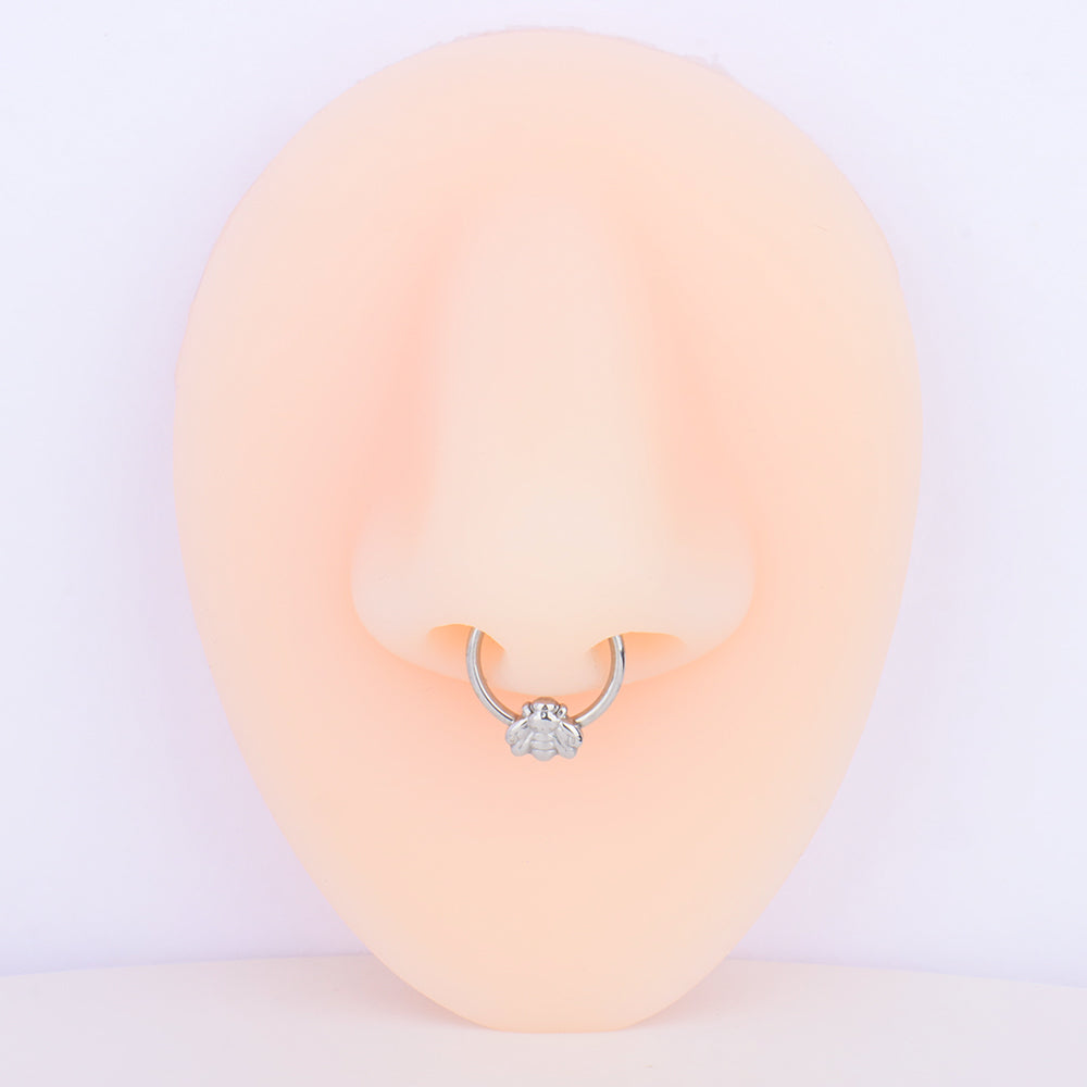 Bee Clicker Hoop - Stainless Steel - Daith, Septum - Oumo Jewelry