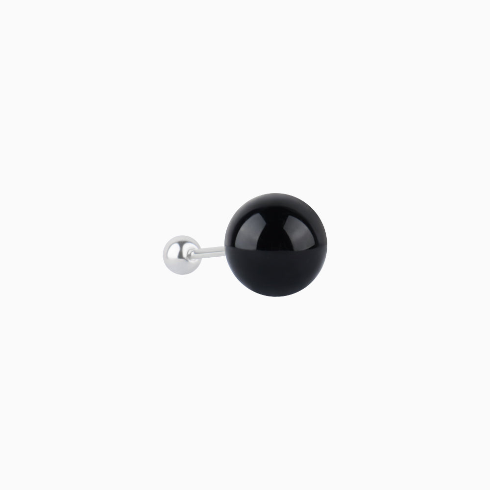 Black Agate Stud - OhmoJewelry