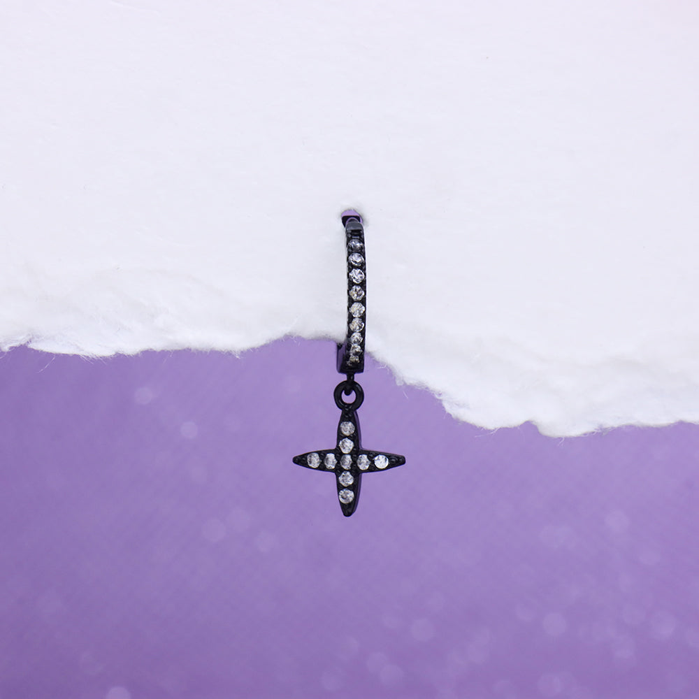 Black Cross Drop Earring - OhmoJewelry