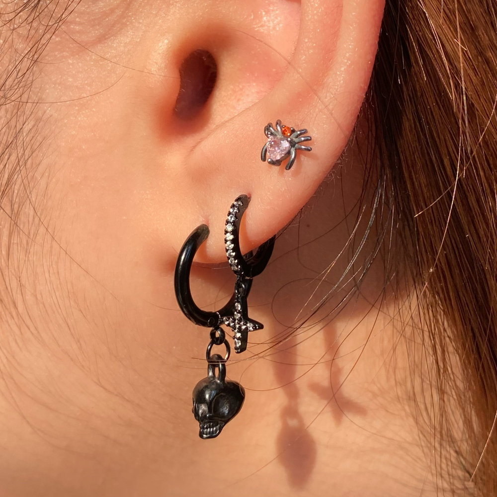 Black Cross Drop Earring - OhmoJewelry