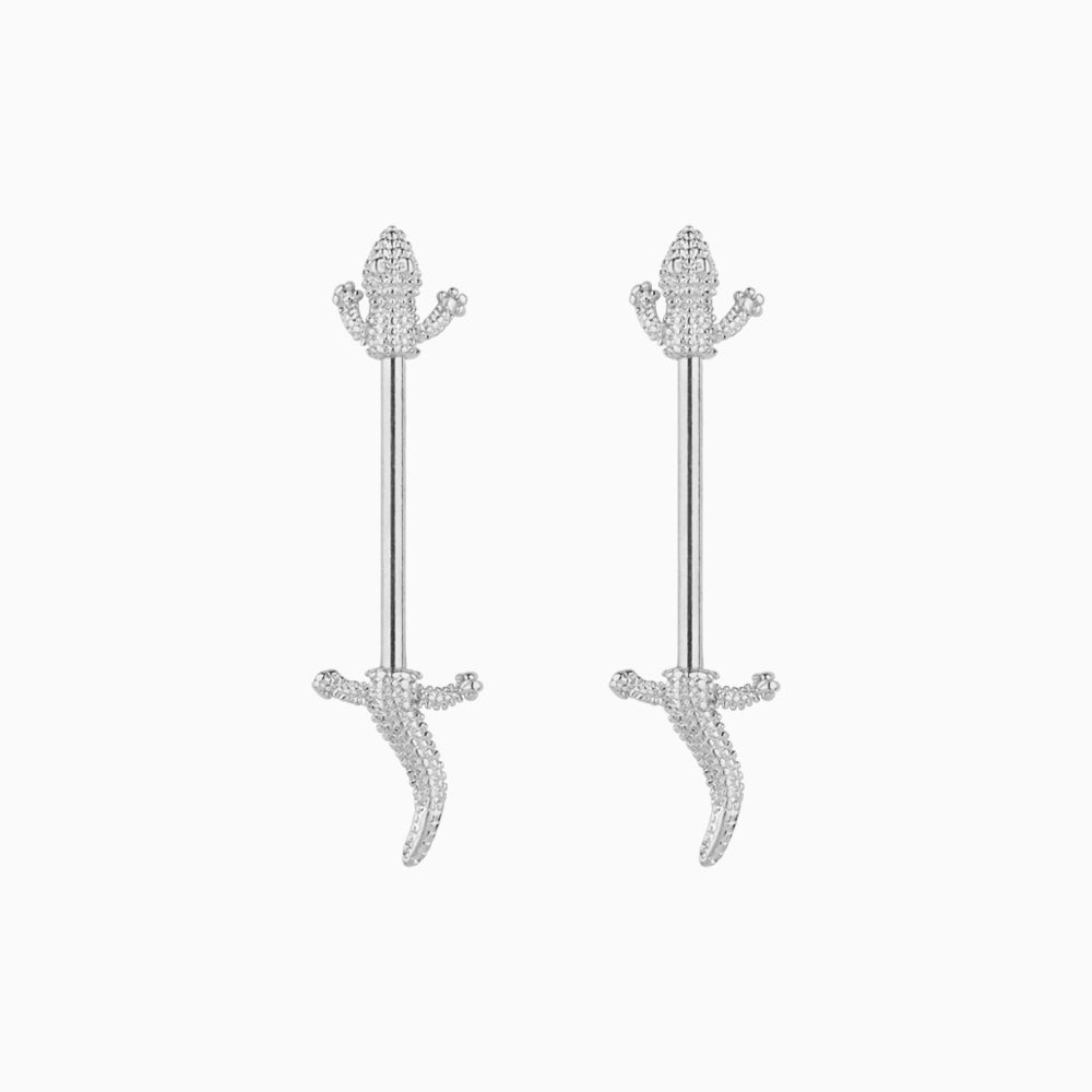 Gecko Nipple Rings - Stainless Steel - Oumo Jewelry