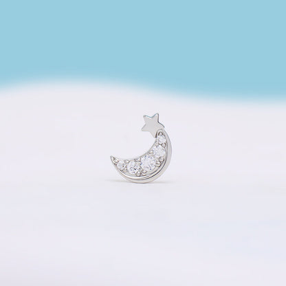 Crescent Star Stud - OhmoJewelry