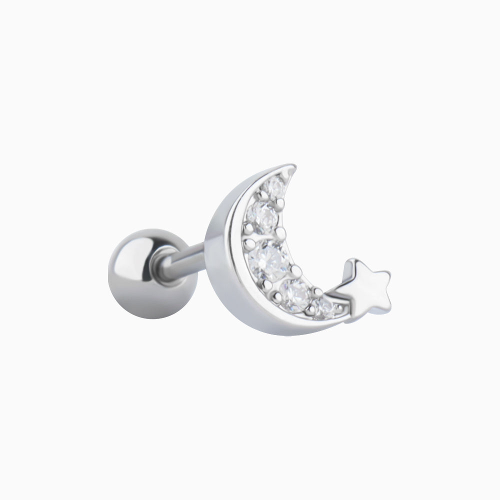 Crescent Star Stud - OhmoJewelry