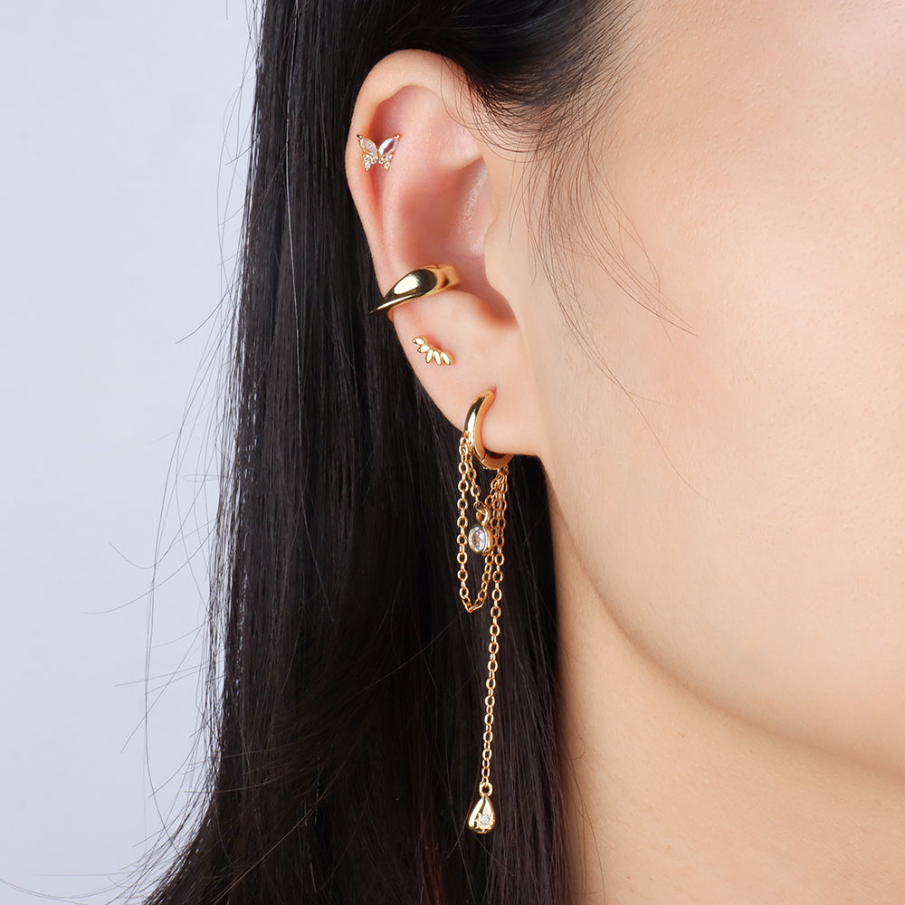 Cross Ear Cuff - Brass - Oumo Jewelry