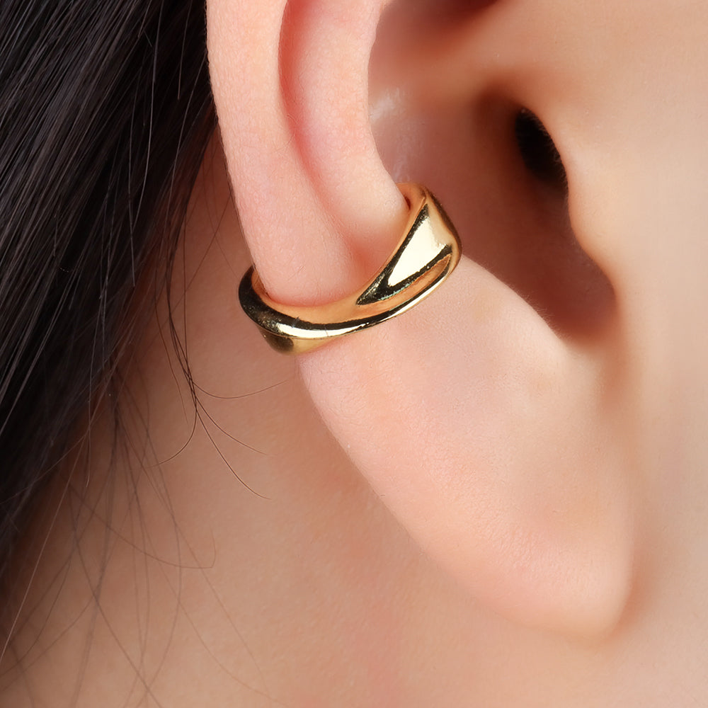 Cross Ear Cuff - Brass - Oumo Jewelry