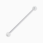 Gem Ball Industrial Barbell - Stainless Steel - Industrial - Oumo Jewelry