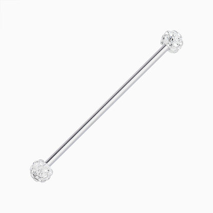 Gem Ball Industrial Barbell - OhmoJewelry