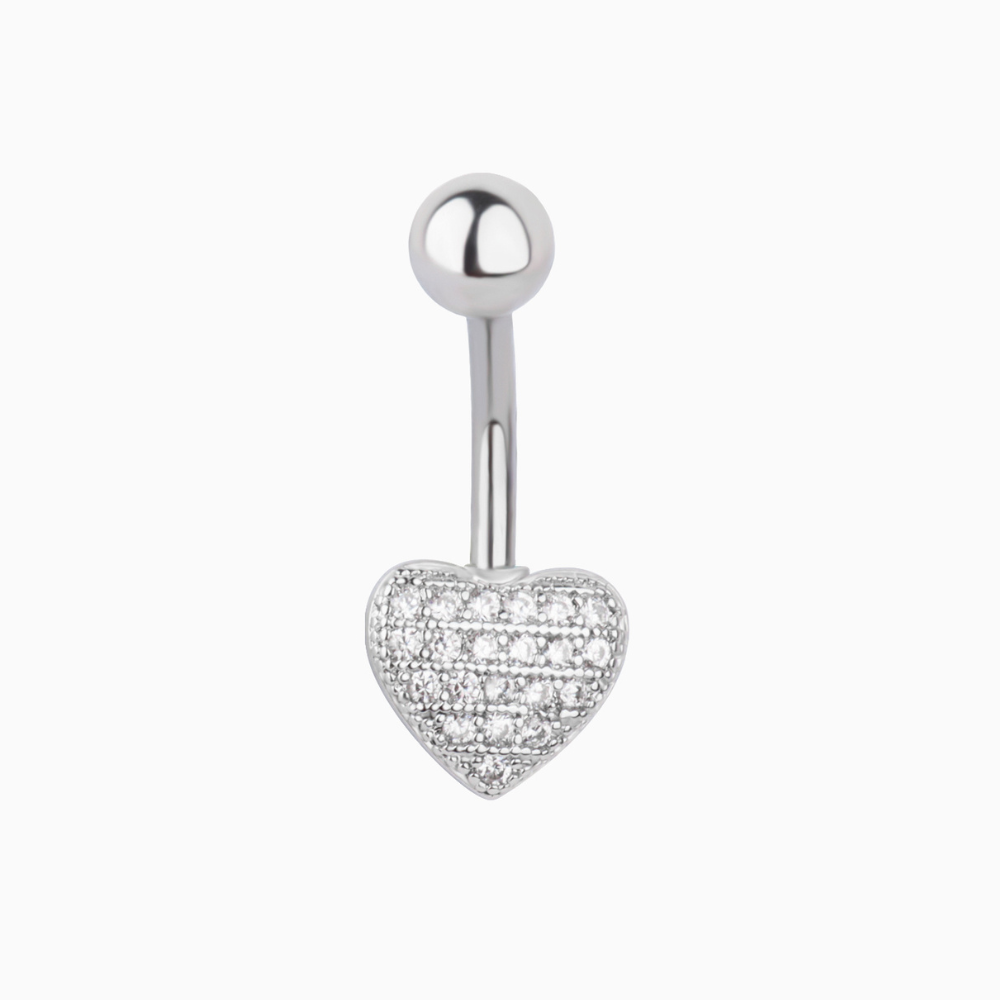 Glitter Heart Belly Ring - OhmoJewelry