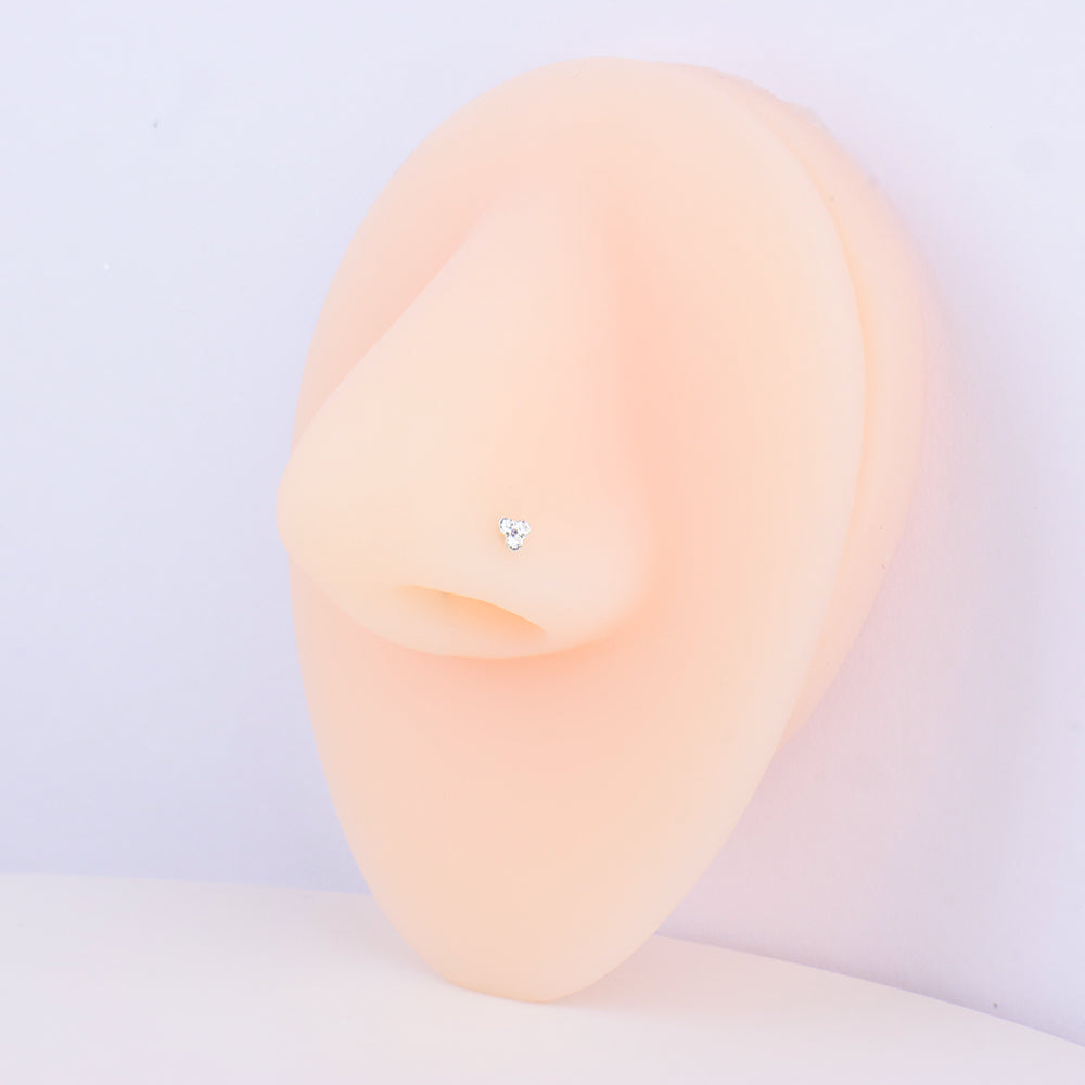 Basic Gemstone Nose Stud - Sterling Silver 925 - Nostril - Oumo Jewelry