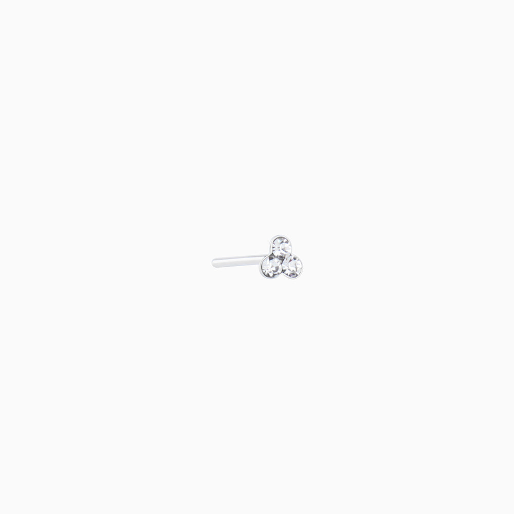 Basic Gemstone Nose Stud - Sterling Silver 925 - Nostril - Oumo Jewelry