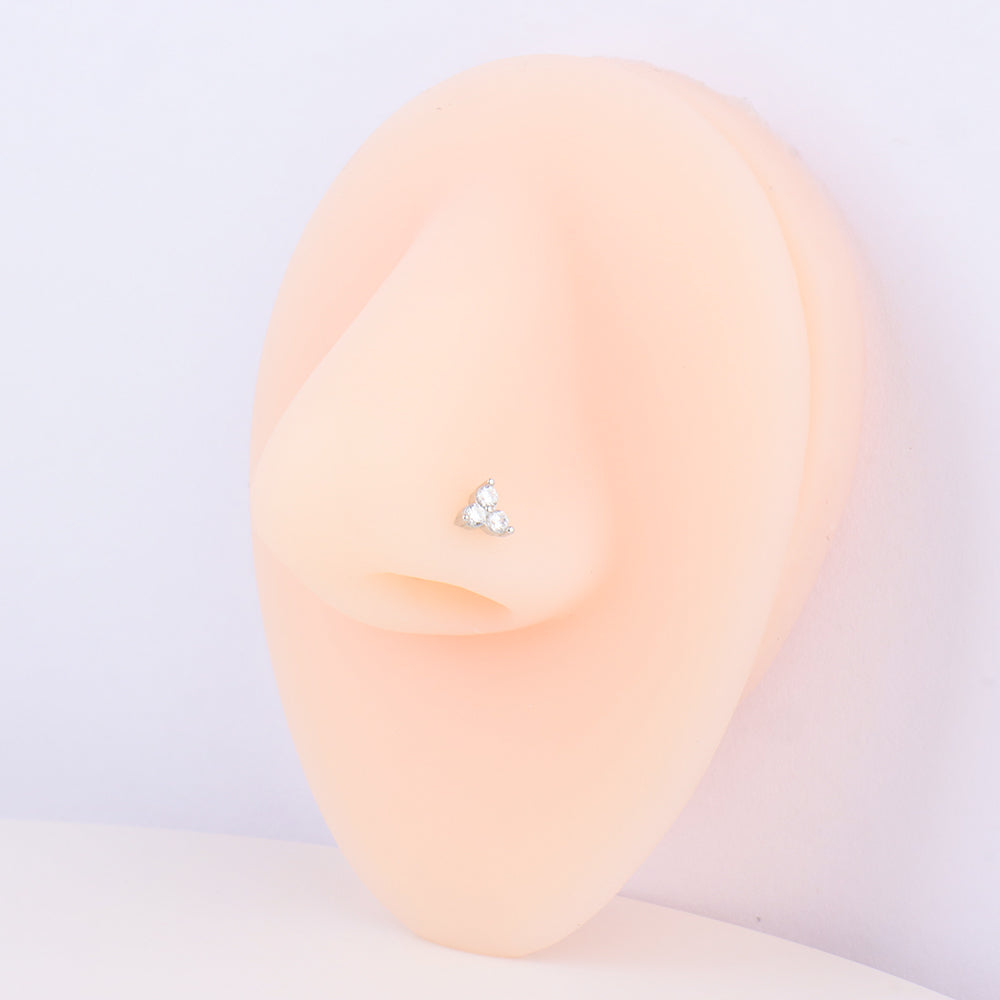 Dazzling Gemstone Nose Stud - Sterling Silver 925 - Nostril - Oumo Jewelry